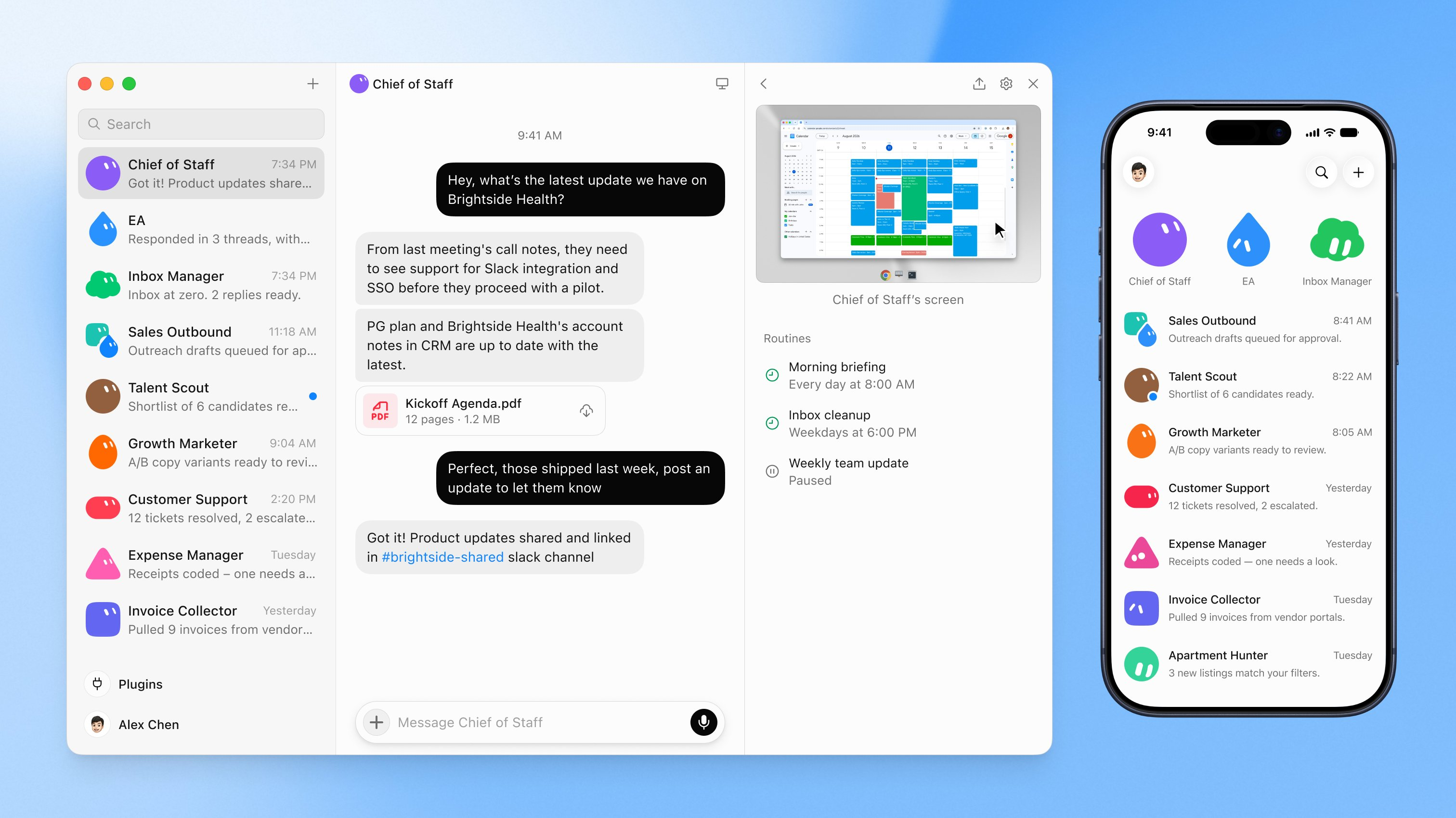 Grok Bot desktop and mobile interface